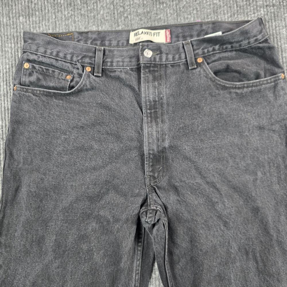 Levi's 550 Relaxed Fit Jeans Mens 40x34 Black Dark Wash Tapered Leg Denim 37x31